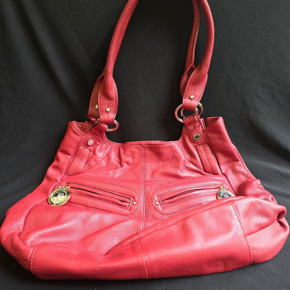 Tignanello red hobo 20th anniversary shoulder bag
